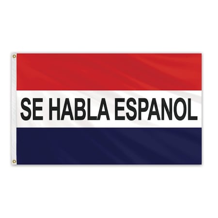 Se Habla Espanol Message Flag 3'x5' Standard Flag